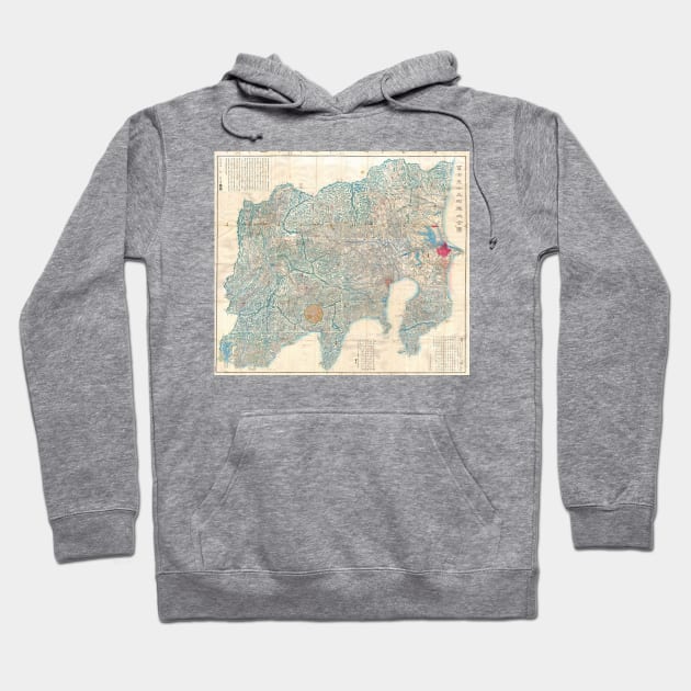 Vintage Map of Tokyo and Mt. Fuji Japan (1843) Hoodie by Bravuramedia